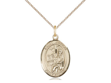 14kt gold filled St. Jerome patron saint medal necklace 3/4 inch with 18 inch chain by Bliss
