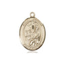 14kt solid gold St. Jerome patron saint medal pendant 3/4 inch by 1/2 inch handcrafted by Bliss