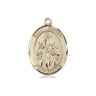 14kt Solid Gold St. Sophia Patron Saint Medal Pendant 3/4 x 1/2 inch by Bliss Manufacturing