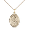 14kt Gold Filled St. Ambrose Patron Saint Medal Necklace 3/4 inch by 1/2 inch with 18 inch Chain by Bliss