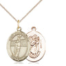 14kt Gold Filled St. Christopher Volleyball Medal Necklace, 3/4x1/2 inch pendant with 18 inch chain, Bliss