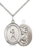 Sterling Silver St Christopher Baseball Medal Necklace 3/4 inch pendant on 18 inch chain by Bliss