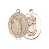 14kt Solid Gold St. Christopher Golf Medal Pendant 3/4 x 1/2 handcrafted by Bliss Manufacturing USA
