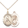 Gold Filled St. Christopher Ice Hockey Medal Necklace 3/4 x 1/2 inch with 18 inch Chain by Bliss