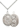 Sterling Silver St. Christopher Swimming Medal Necklace 3/4x1/2 inch pendant 18 inch chain Bliss USA