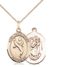14kt gold filled St. Christopher patron saint medal necklace, 3/4x1/2 inch pendant with 18 inch chain, handmade by Bliss Manufacturing USA