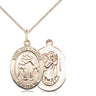 14kt Gold Filled St. Christopher Wrestling Medal necklace 3/4 inch with 18 inch chain by Bliss