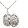 Sterling Silver St. Sebastian Football Medal Necklace 3/4 inch pendant 18 inch chain by Bliss