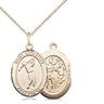 14kt Gold Filled St. Sebastian Golf Medal Necklace 3/4 x 1/2 on 18 inch chain by Bliss Manufacturing