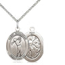 Sterling Silver St. Sebastian Golf Medal Necklace 3/4 x 1/2 inch with 18 inch chain by Bliss