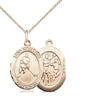 Gold Filled St. Sebastian Ice Hockey Medal Necklace 3/4 x 1/2 inch on 18 inch chain by Bliss