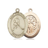 14kt Solid Gold St. Sebastian Ice Hockey Medal Pendant 3/4 x 1/2 inch by Bliss Manufacturing
