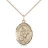 14kt Gold Filled St. Martin of Tours Patron Saint Medal Necklace 3/4 x 1/2 inch with 18 inch chain by Bliss