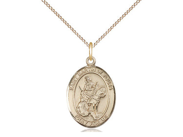 14kt Gold Filled St. Martin of Tours Patron Saint Medal Necklace 3/4 x 1/2 inch with 18 inch chain by Bliss