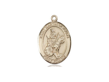 14kt Solid Gold St. Martin of Tours Medal Pendant 3/4 x 1/2 by Bliss Manufacturing