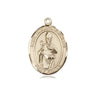 14kt solid gold St. Augustine of Hippo patron saint medal pendant, 3/4 x 1/2 inches, handcrafted by Bliss