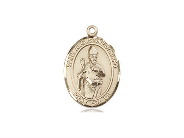 14kt solid gold St. Augustine of Hippo patron saint medal pendant, 3/4 x 1/2 inches, handcrafted by Bliss