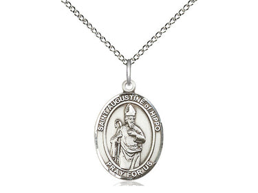 Sterling Silver St. Augustine of Hippo Medal Necklace 3/4 inch pendant on 18 inch chain handmade by Bliss