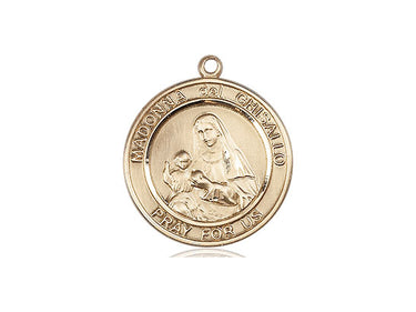 14kt Solid Gold Madonna Del Ghisallo Medal Pendant 3/4 x 5/8 Handcrafted USA by Bliss Manufacturing