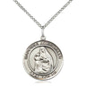 Sterling Silver Madonna Del Ghisallo Patron Saint Medal Necklace 3/4 x 5/8 inches 18 inch chain Bliss