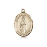 14kt solid gold Our Lady of Fatima medal pendant, 3/4 x 1/2 inch, handcrafted by Bliss Manufacturing