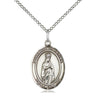 Sterling Silver Our Lady of Fatima Medal Pendant Necklace 3/4x1/2 inches with 18 inch chain by Bliss