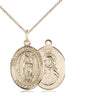 14kt gold filled Our Lady of Guadalupe medal necklace 3/4 x 1/2 inches on 18 inch curb chain by Bliss