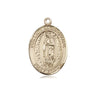 14kt solid gold Our Lady of Guadalupe medal pendant 3/4 x 1/2 inches handcrafted by Bliss