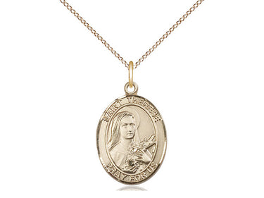 14kt Gold Filled St. Therese of Lisieux Patron Saint Medal Necklace 3/4 inch by Bliss