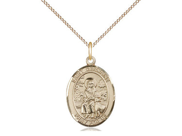 14kt Gold Filled St. Germaine Cousin Patron Saint Medal Necklace 3/4 x 1/2 inch with 18 inch Chain by Bliss