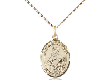 14kt Gold Filled St. Alexandra Patron Saint Medal Necklace 3/4 x 1/2 inch on 18 inch Chain by Bliss