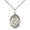 Sterling Silver St. Alexandra Patron Saint Medal Necklace 3/4 x 1/2 inch on 18 inch Chain by Bliss