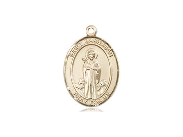 14kt Solid Gold St. Barnabas Patron Saint Medal Pendant 3/4 x 1/2 Medium Handcrafted by Bliss