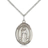 Sterling Silver St. Barnabas Patron Saint Medal Necklace 3/4 x 1/2 inch on 18 inch chain by Bliss
