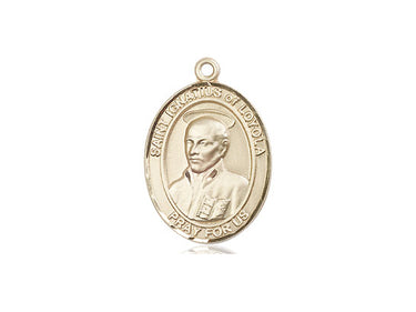 14kt solid gold St. Ignatius of Loyola patron saint medal pendant 3/4 x 1/2 inch by Bliss