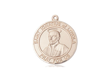 14kt solid gold St. Ignatius of Loyola patron saint medal pendant 3/4 x 5/8 by Bliss