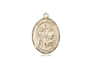 14kt Solid Gold Holy Family Medal Pendant 3/4 inch by 1/2 inch by Bliss Manufacturing USA