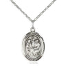 Sterling Silver Holy Family Pendant Necklace 3/4 inch by 1/2 inch on 18 inch Curb Chain by Bliss Manufacturing