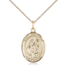 14kt Gold Filled St. Gertrude of Nivelles Medium Patron Saint Medal Necklace 3/4 x 1/2 inches on 18 inch Chain by Bliss