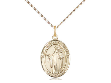 14kt Gold Filled St. Joseph The Worker Patron Saint Medal Necklace 3/4 inch by 1/2 inch on 18 inch Chain by Bliss