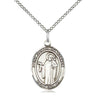 Sterling Silver St. Joseph The Worker patron saint medal necklace, 3/4 x 1/2 inch pendant on 18 inch chain, handcrafted by Bliss USA