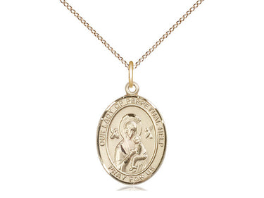 14kt Gold Filled Our Lady of Perpetual Help Medal Necklace 3/4 x 1/2 inch on 18 inch chain by Bliss
