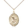 14kt Gold Filled St. Elizabeth Ann Seton Patron Saint Medal Necklace 3/4 x 1/2 inch 18 inch Chain Bliss
