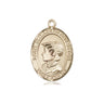 14kt solid gold St. Elizabeth Ann Seton patron saint medal pendant, 3/4 inch by 1/2 inch, handcrafted by Bliss Manufacturing