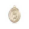 14kt solid gold St. Lillian patron saint medal pendant 3/4 x 1/2 inch handcrafted by Bliss USA