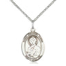 Sterling Silver St. Dominic Savio patron saint medal necklace with 18 inch curb chain by Bliss Manufacturing