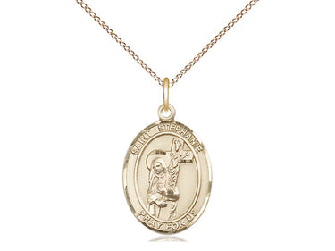 Gold Filled St. Stephanie Patron Saint Medal Necklace 3/4 x 1/2 inch with 18 inch Chain by Bliss
