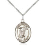 Sterling Silver St. Stephanie Patron Saint Medal Necklace 3/4 inch by 1/2 inch on 18 inch chain by Bliss