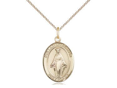 14kt Gold Filled Our Lady of Lebanon Medal Necklace 3/4 x 1/2 inch on 18 inch Chain by Bliss