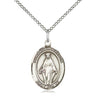 Sterling silver Our Lady of Lebanon pendant necklace 3/4 x 1/2 inches on 18 inch chain by Bliss